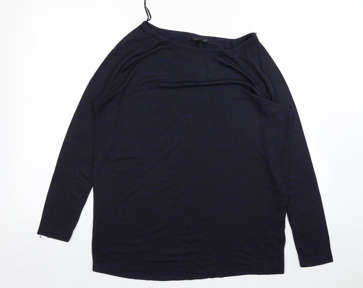 Topshop Womens Blue Round Neck  Viscose Pullover Jumper Size 10