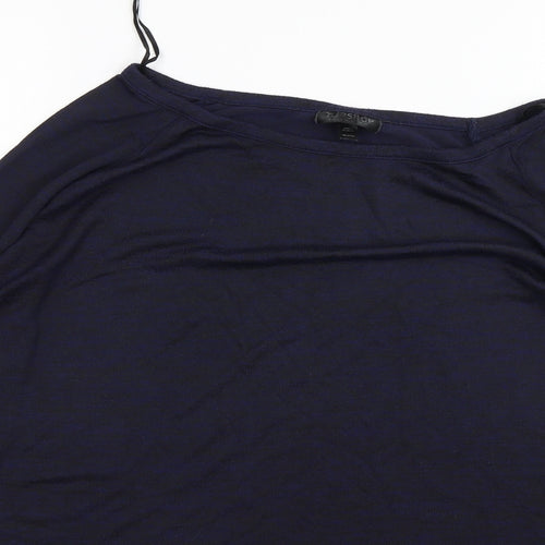 Topshop Womens Blue Round Neck  Viscose Pullover Jumper Size 10