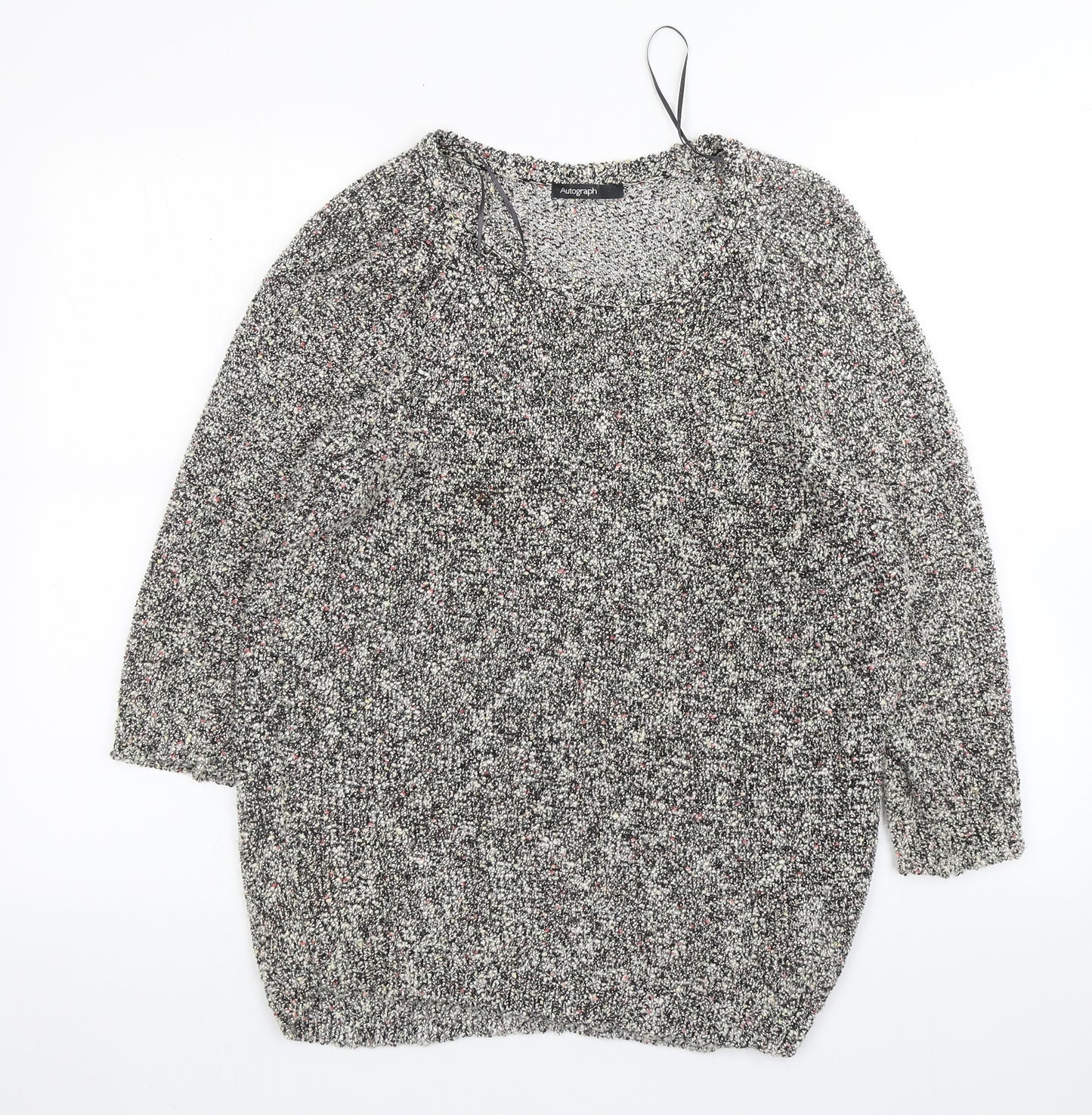 M&S Womens Multicoloured Round Neck  Cotton Pullover Jumper Size 12