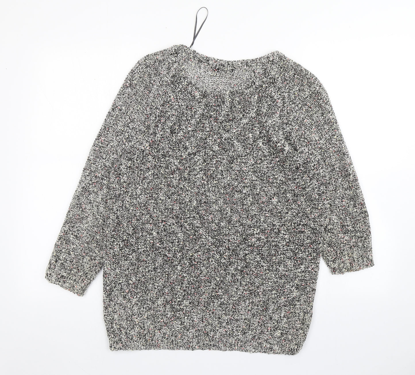 M&S Womens Multicoloured Round Neck  Cotton Pullover Jumper Size 12