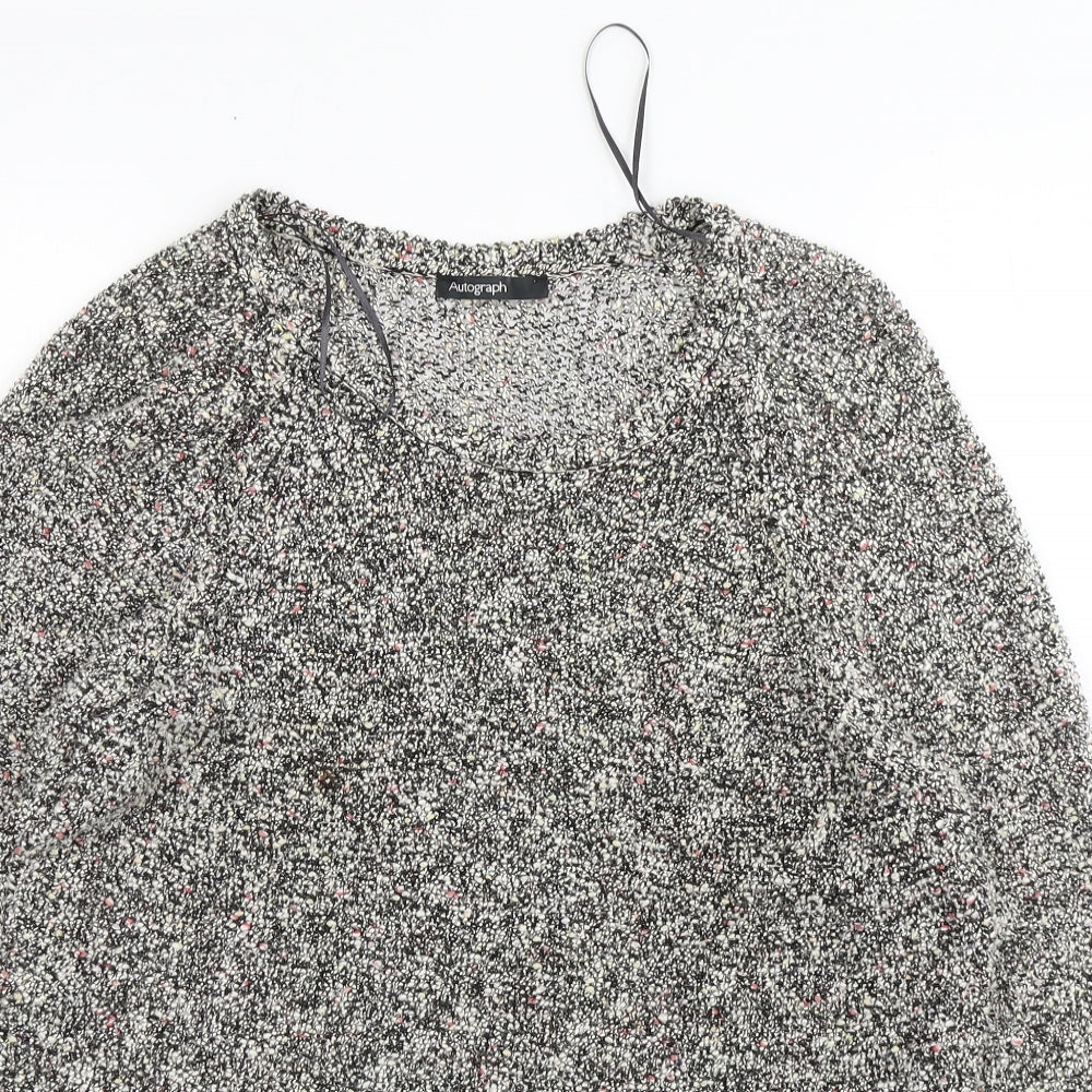 M&S Womens Multicoloured Round Neck  Cotton Pullover Jumper Size 12