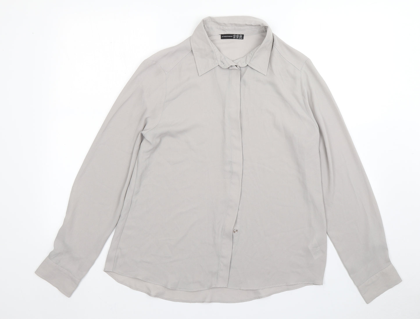 Atmosphere Womens Grey  Polyester Basic Button-Up Size 14 Collared