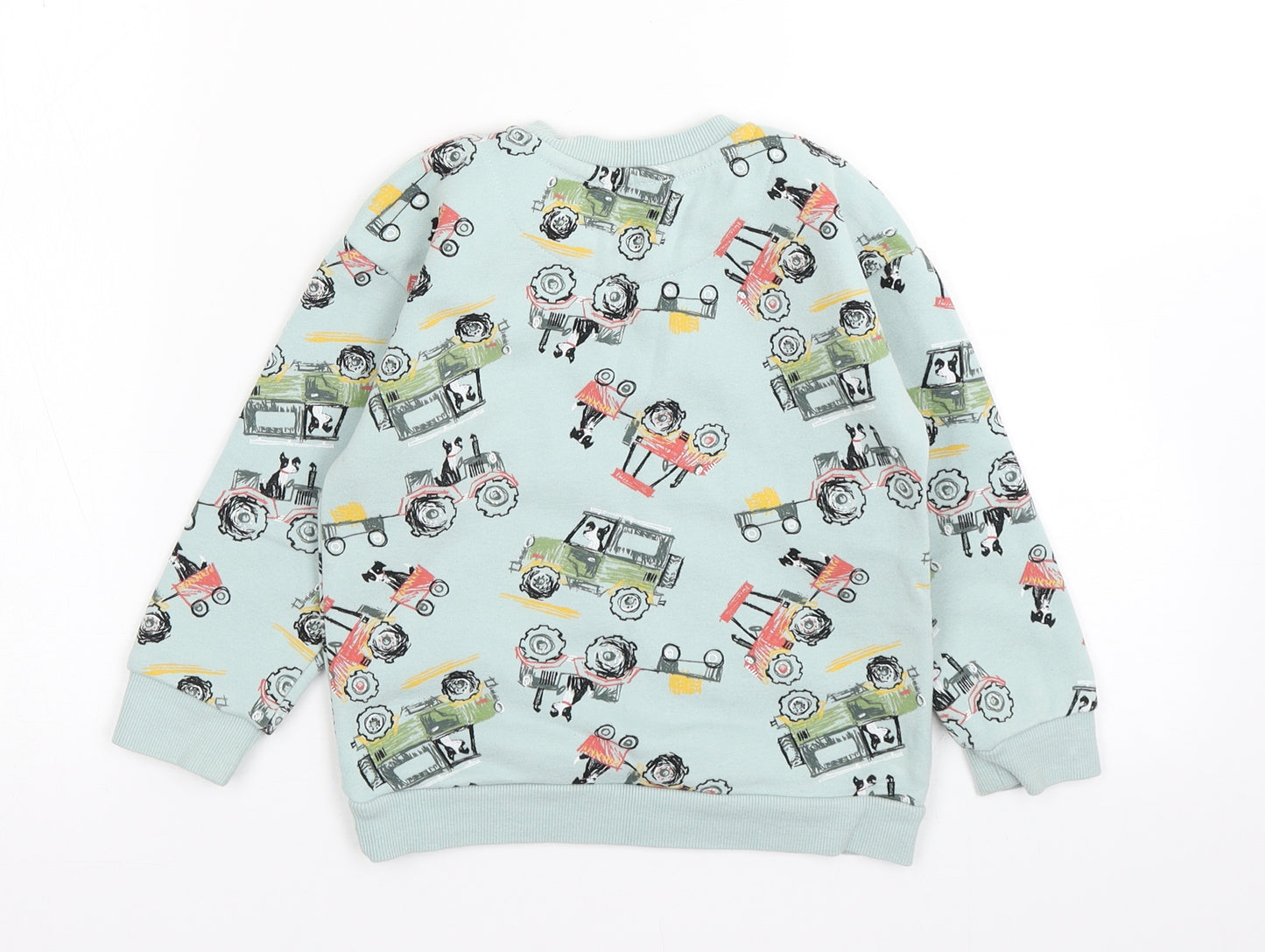Nutmeg Boys Green  Cotton Pullover Sweatshirt Size 2-3 Years   - Tractor