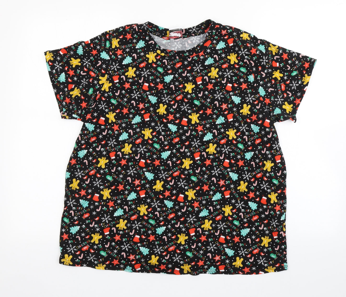 George Womens Multicoloured Polka Dot Cotton Top Pyjama Top Size L   - Christmas
