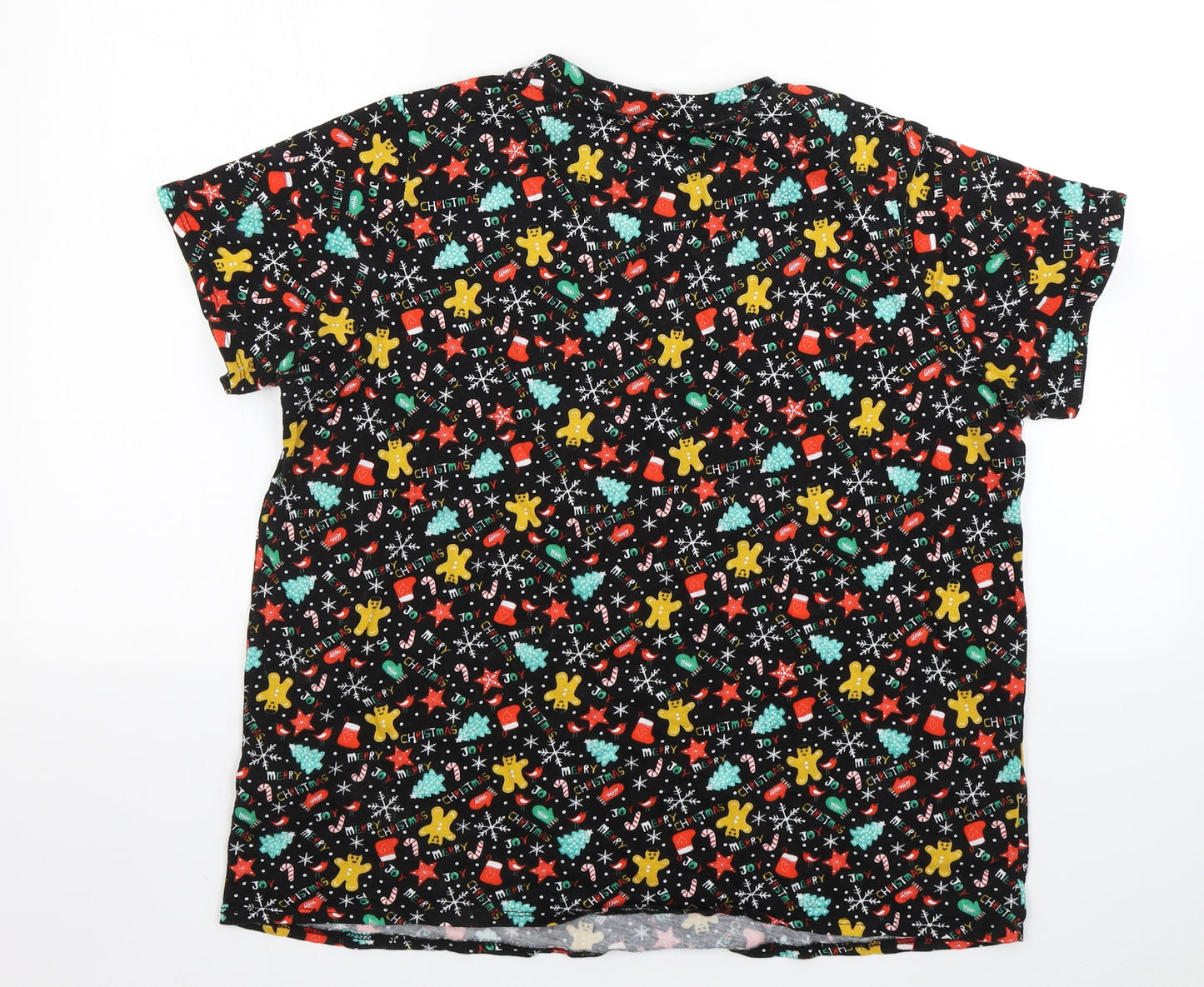 George Womens Multicoloured Polka Dot Cotton Top Pyjama Top Size L   - Christmas