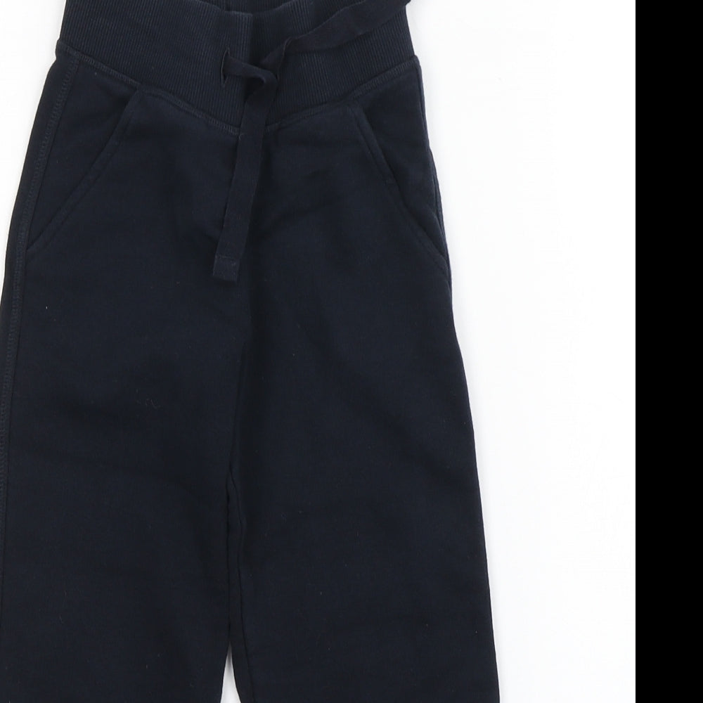 M&S Boys Blue  Cotton Sweatpants Trousers Size 3-4 Years  Regular