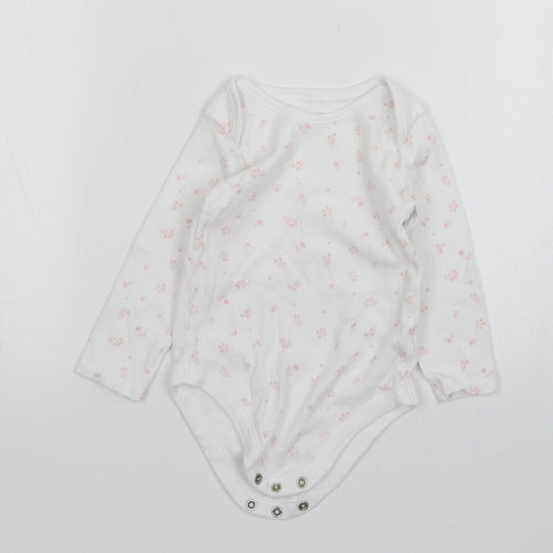 Nutmeg Girls White Floral Cotton Leotard One-Piece Size 12-18 Months