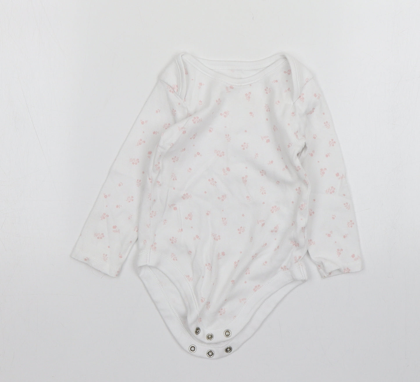 Nutmeg Girls White Floral Cotton Leotard One-Piece Size 12-18 Months