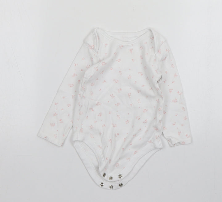 Nutmeg Girls White Floral Cotton Leotard One-Piece Size 12-18 Months