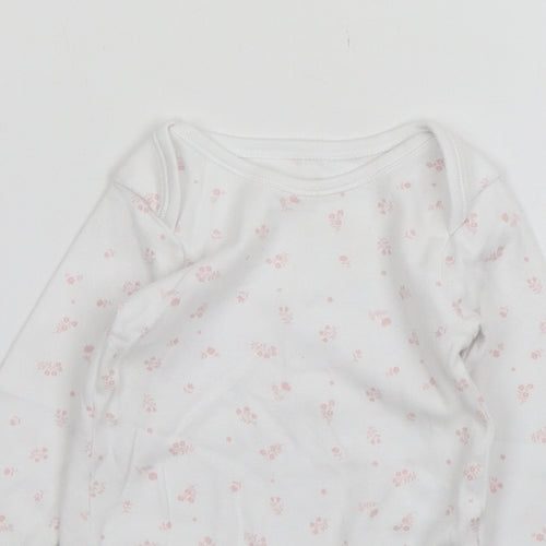 Nutmeg Girls White Floral Cotton Leotard One-Piece Size 12-18 Months