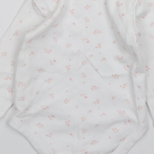 Nutmeg Girls White Floral Cotton Leotard One-Piece Size 12-18 Months