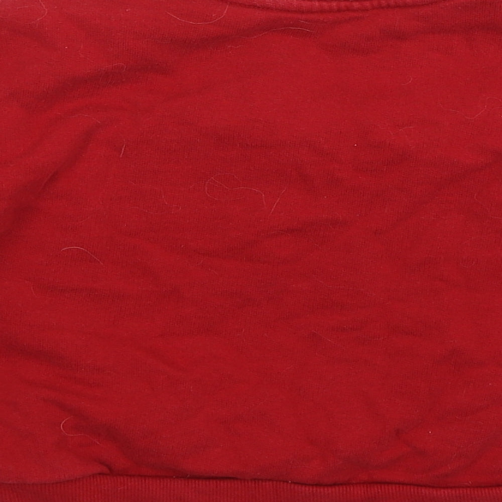 River Island Girls Red Round Neck  Cotton Pullover Jumper Size 3-4 Years