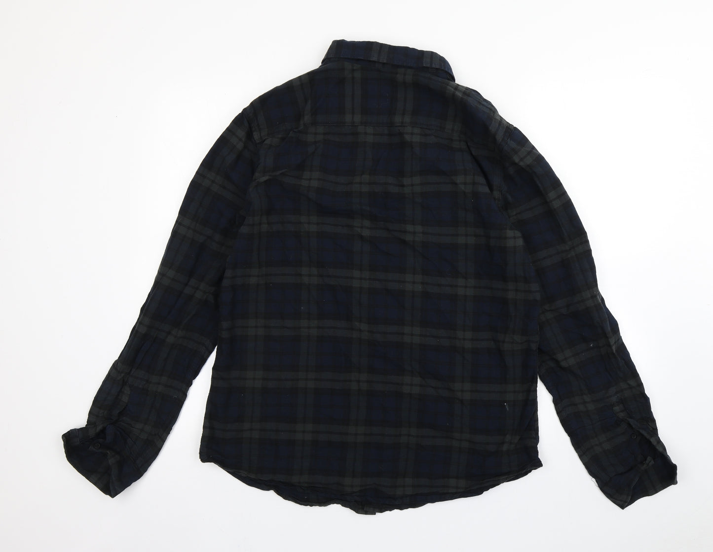 New Look Mens Multicoloured Plaid Cotton  Button-Up Size L Collared
