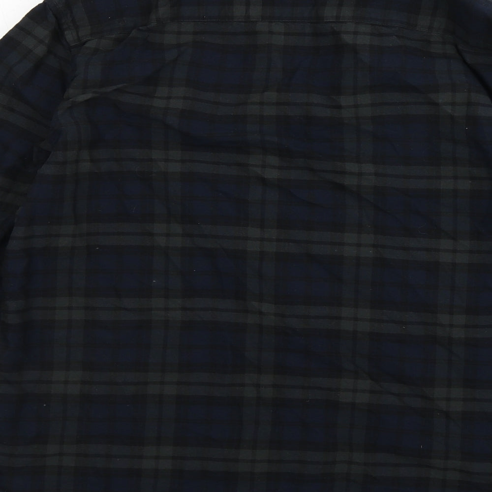 New Look Mens Multicoloured Plaid Cotton  Button-Up Size L Collared