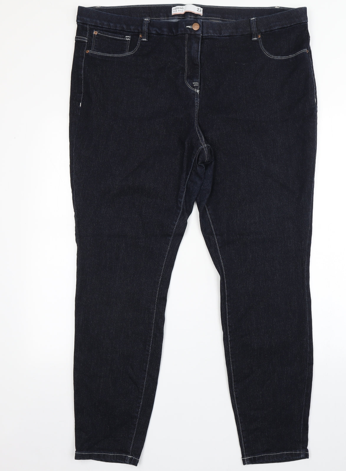 NEXT Womens Blue  Cotton Skinny Jeans Size 22 L29 in Regular