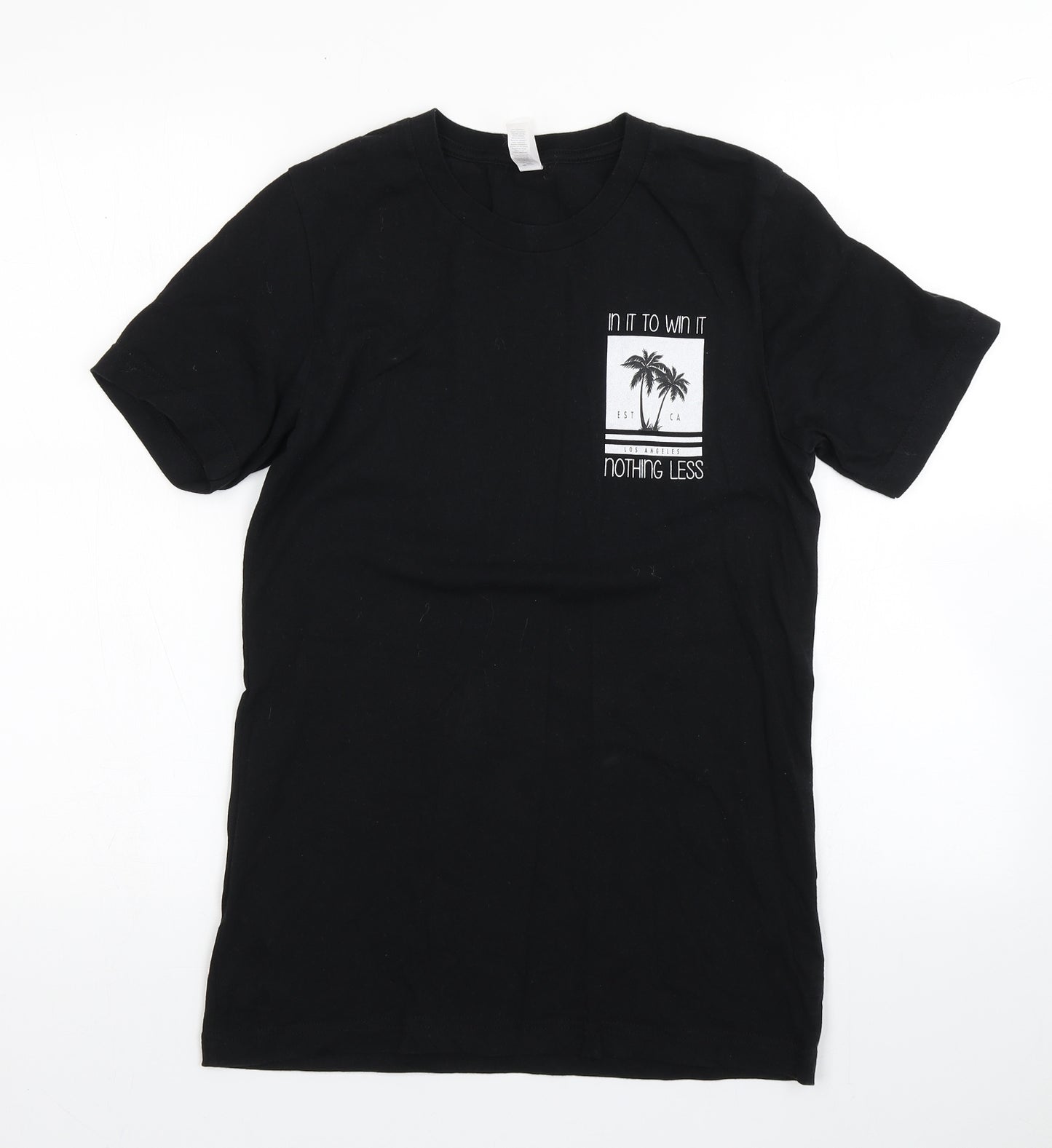 Canvas Mens Black  Cotton  T-Shirt Size S Round Neck