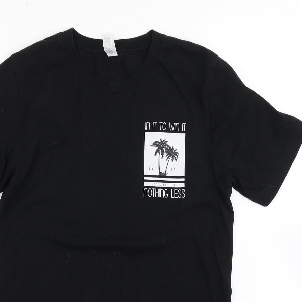 Canvas Mens Black  Cotton  T-Shirt Size S Round Neck