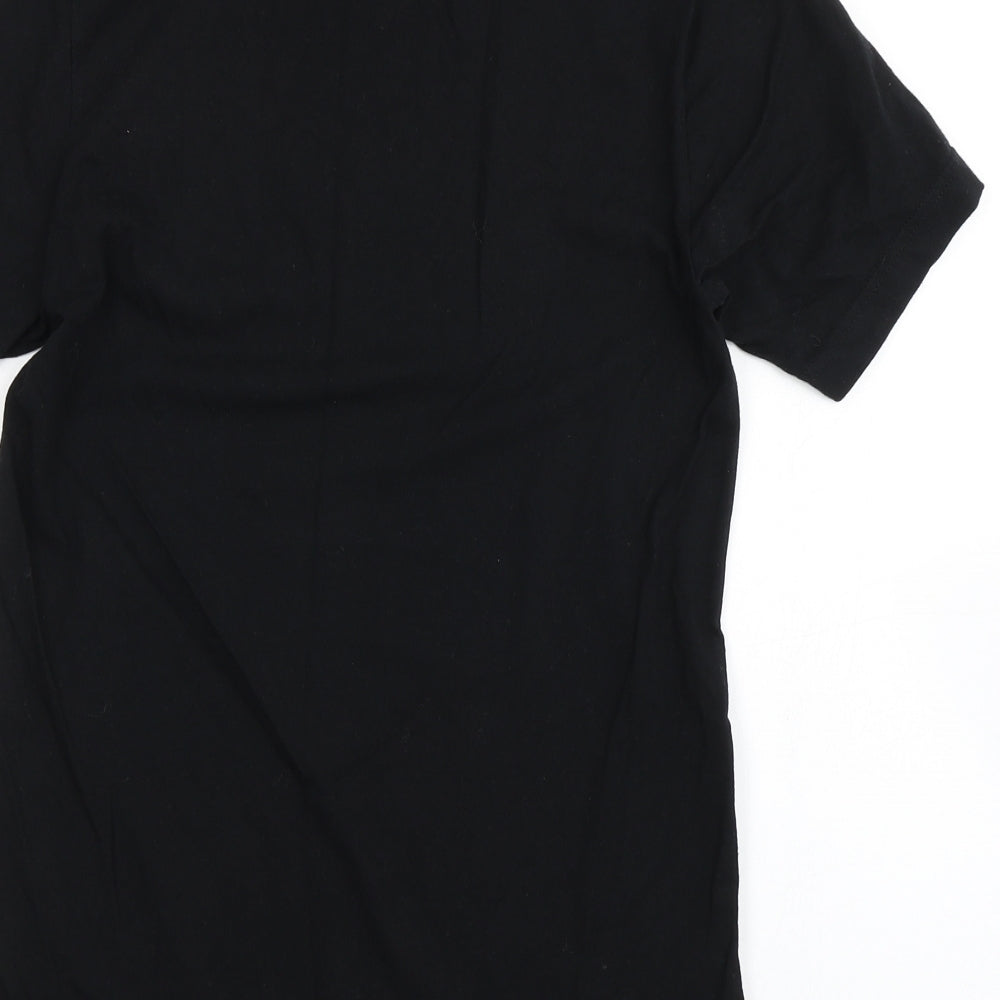 Canvas Mens Black  Cotton  T-Shirt Size S Round Neck