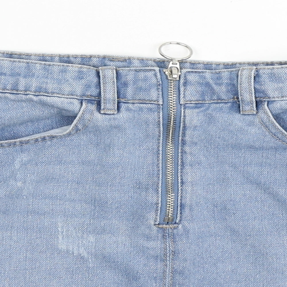 Matalan Girls Blue  Cotton Mini Skirt Size 12 Years  Regular