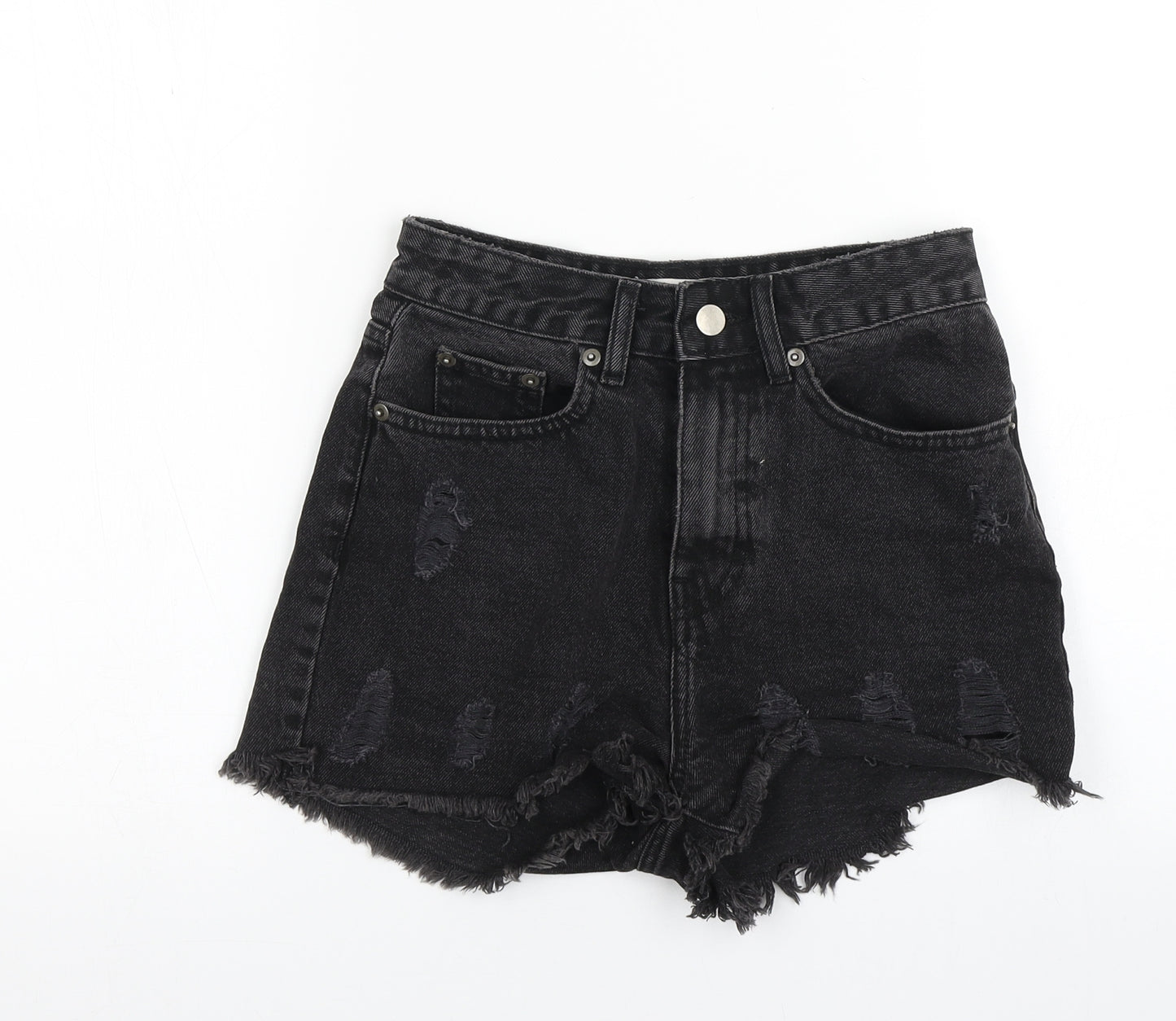 In the Style Womens Black  Cotton Cut-Off Shorts Size 6 L3 in Regular