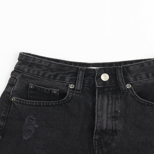 In the Style Womens Black  Cotton Cut-Off Shorts Size 6 L3 in Regular