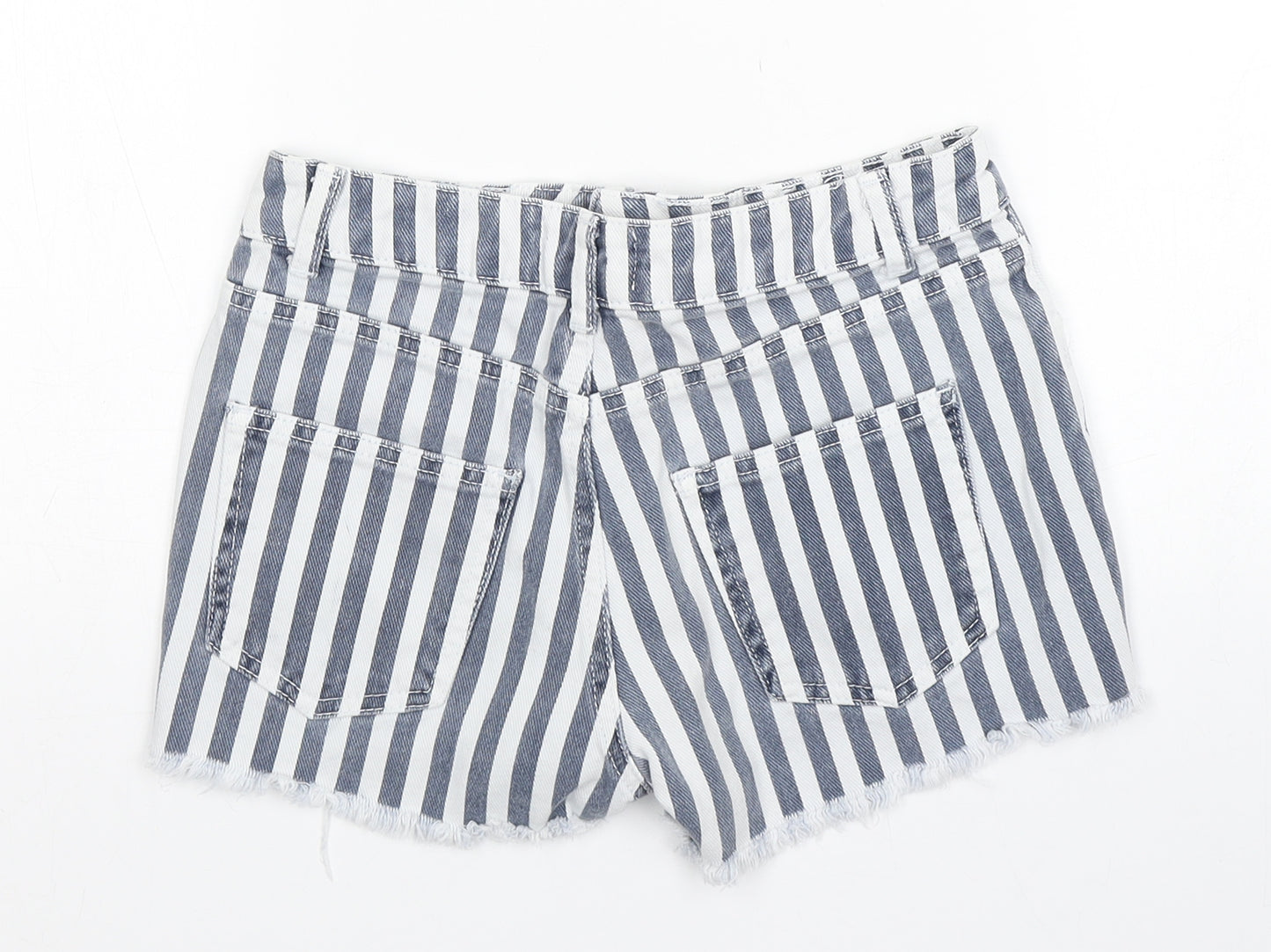 New Look Girls Multicoloured Striped Cotton Cut-Off Shorts Size 11 Years  Regular