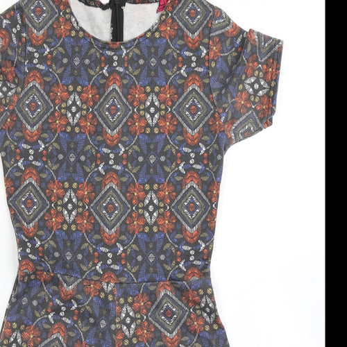 Boohoo Womens Multicoloured Batik Polyester Playsuit One-Piece Size 8 L4 in