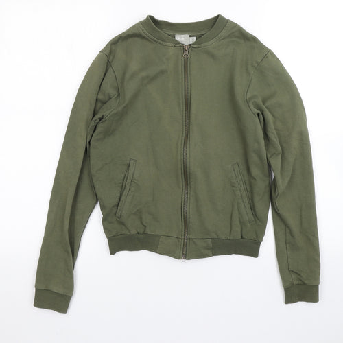 ASOS Womens Green  Cotton Full Zip Sweatshirt Size 8