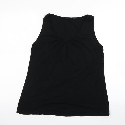 George Womens Black  Viscose Basic Tank Size 14 Round Neck
