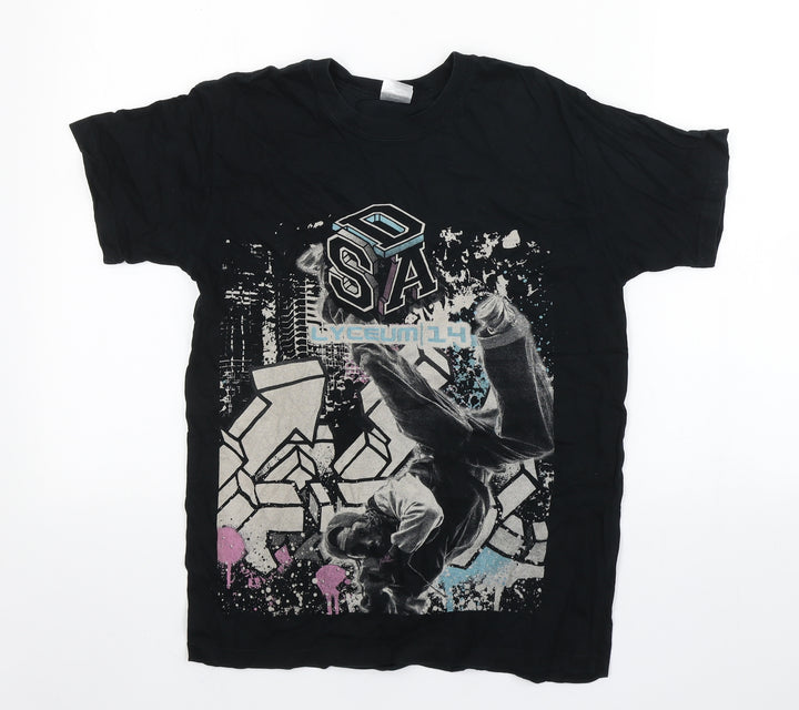 SG Boys Black  Cotton Basic T-Shirt Size 11-12 Years Round Neck