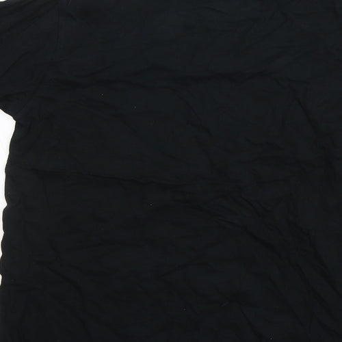 SG Boys Black  Cotton Basic T-Shirt Size 11-12 Years Round Neck