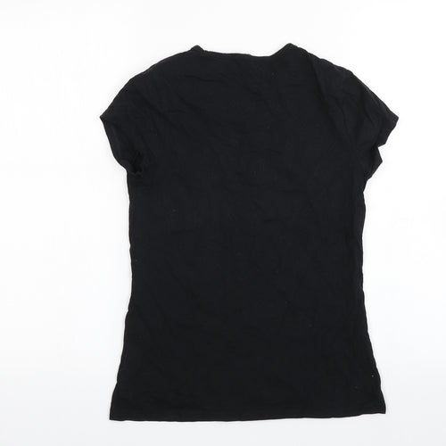 George Girls Black  Cotton Basic T-Shirt Size 13-14 Years Round Neck