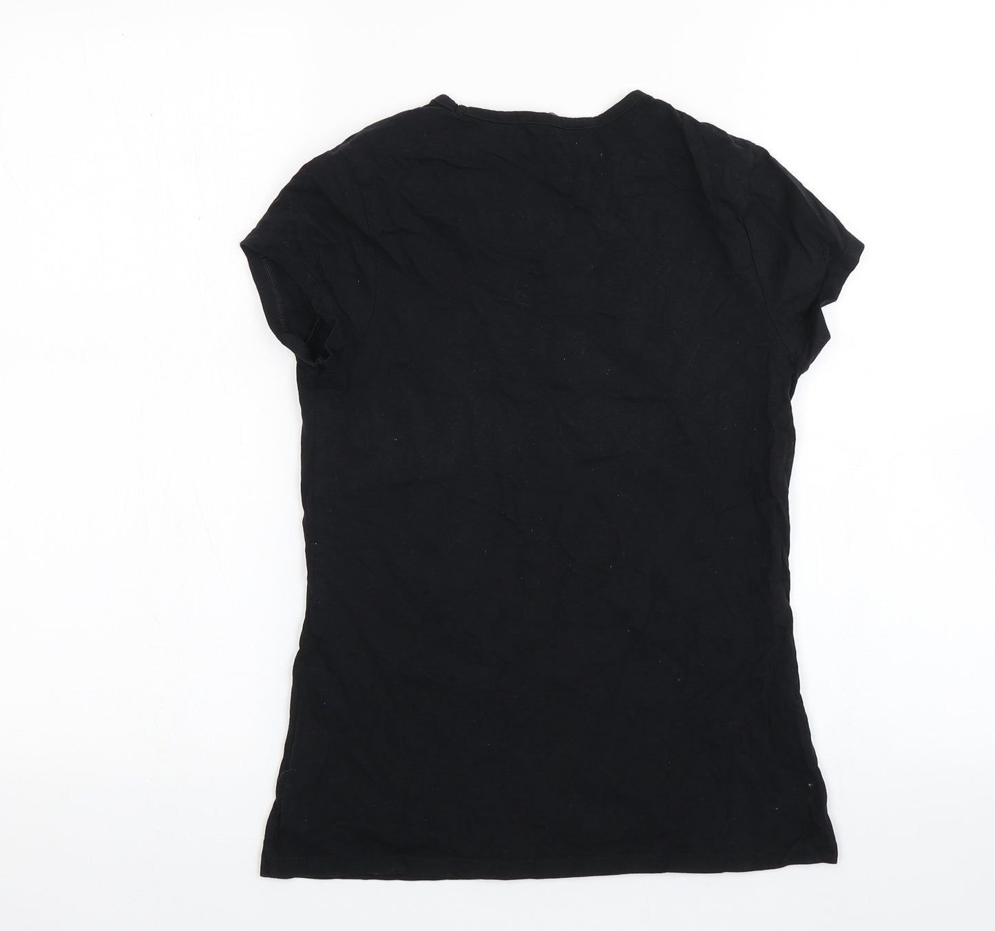 George Girls Black  Cotton Basic T-Shirt Size 13-14 Years Round Neck