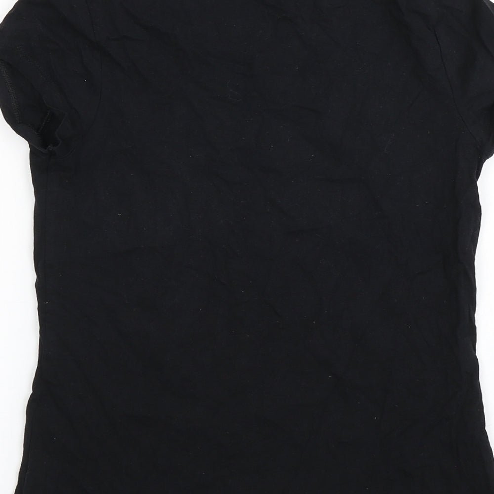 George Girls Black  Cotton Basic T-Shirt Size 13-14 Years Round Neck