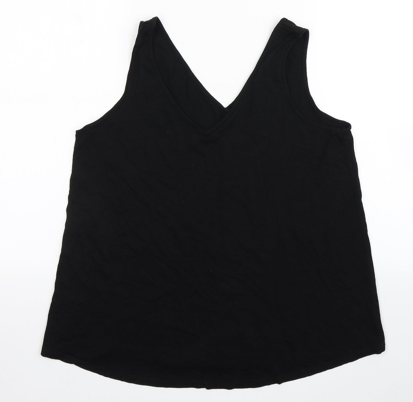 George Womens Black  Viscose Basic Tank Size 14 V-Neck