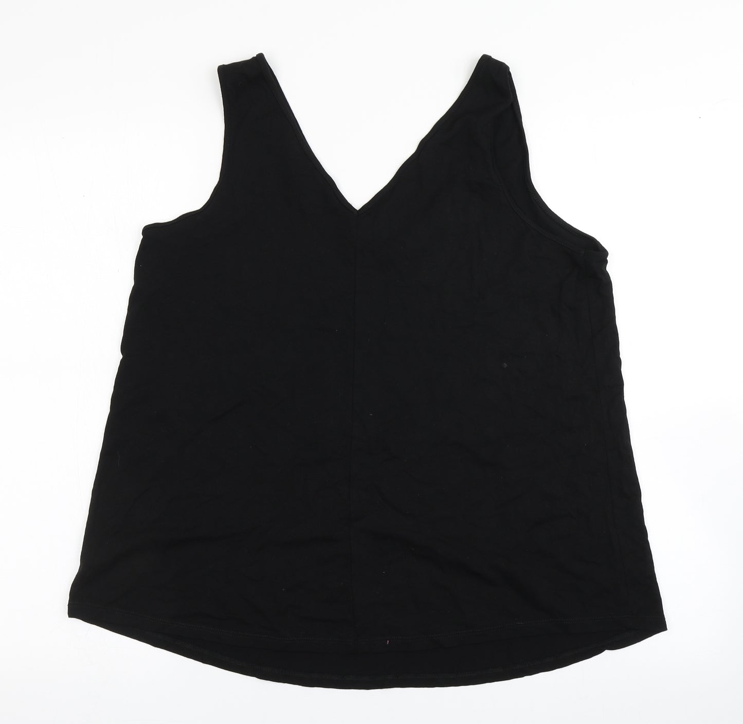 George Womens Black  Viscose Basic Tank Size 14 V-Neck