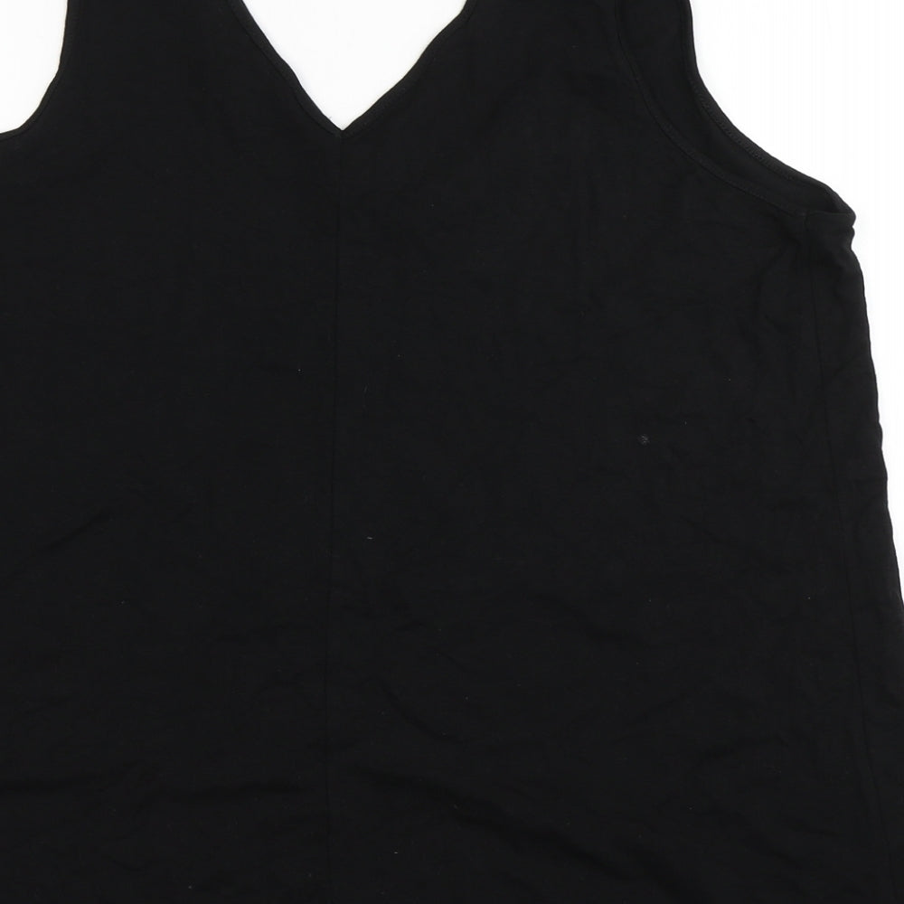 George Womens Black  Viscose Basic Tank Size 14 V-Neck
