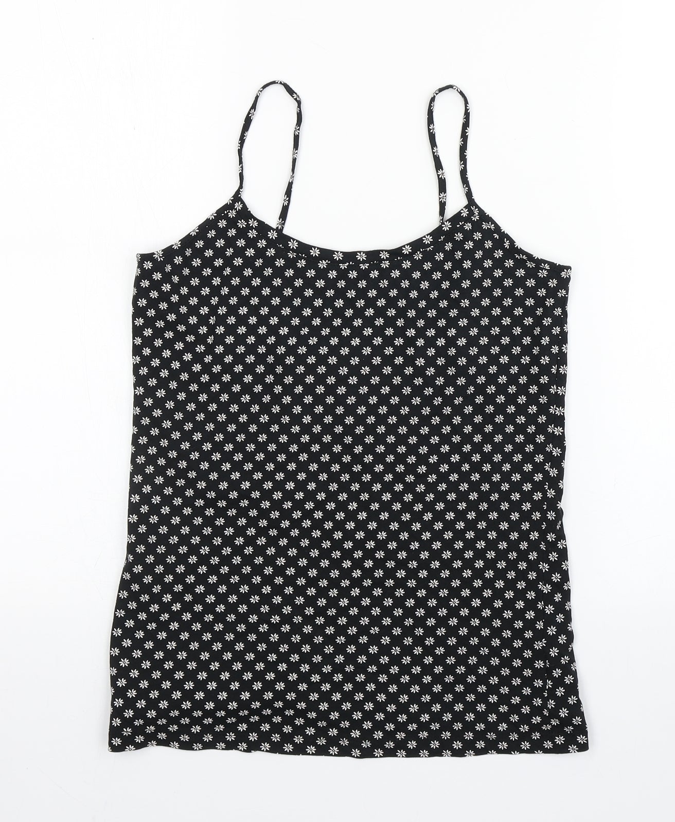 Peacocks Womens Multicoloured Floral Cotton Basic Tank Size 14 Round Neck