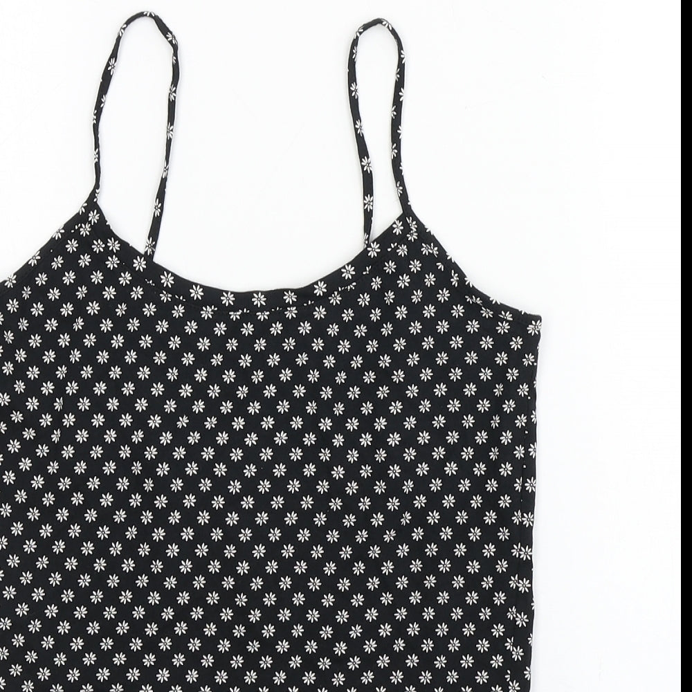 Peacocks Womens Multicoloured Floral Cotton Basic Tank Size 14 Round Neck