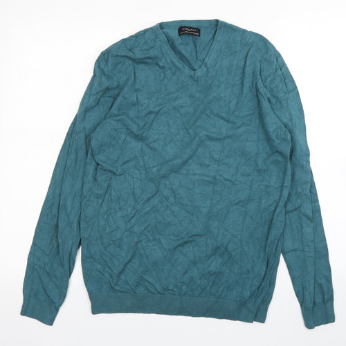 Zara Womens Green V-Neck   Pullover Jumper Size M