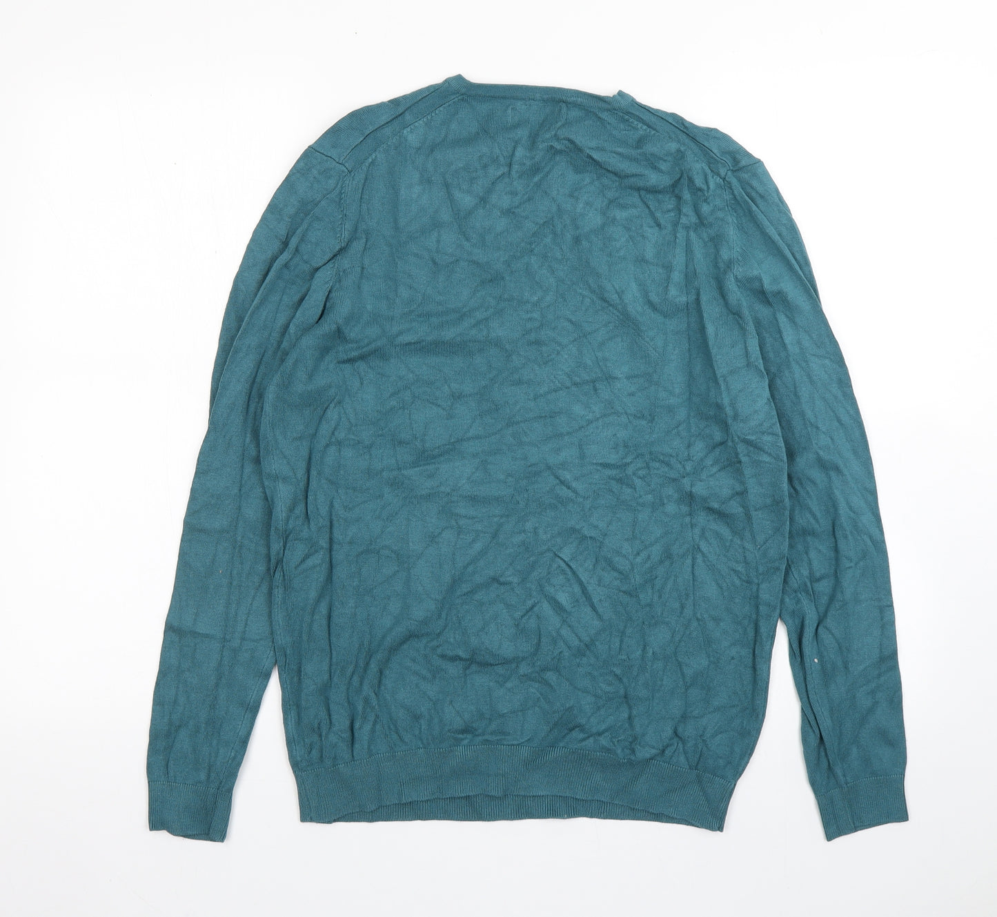Zara Womens Green V-Neck   Pullover Jumper Size M