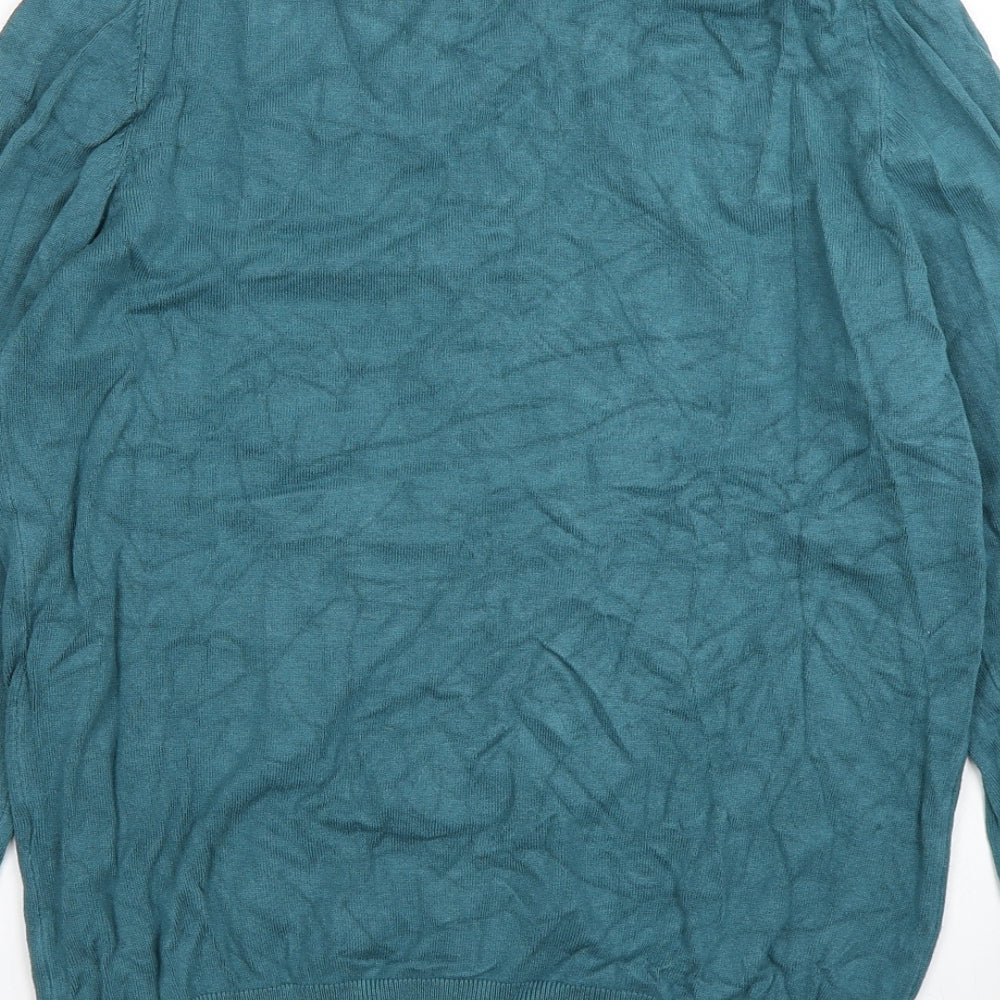 Zara Womens Green V-Neck   Pullover Jumper Size M