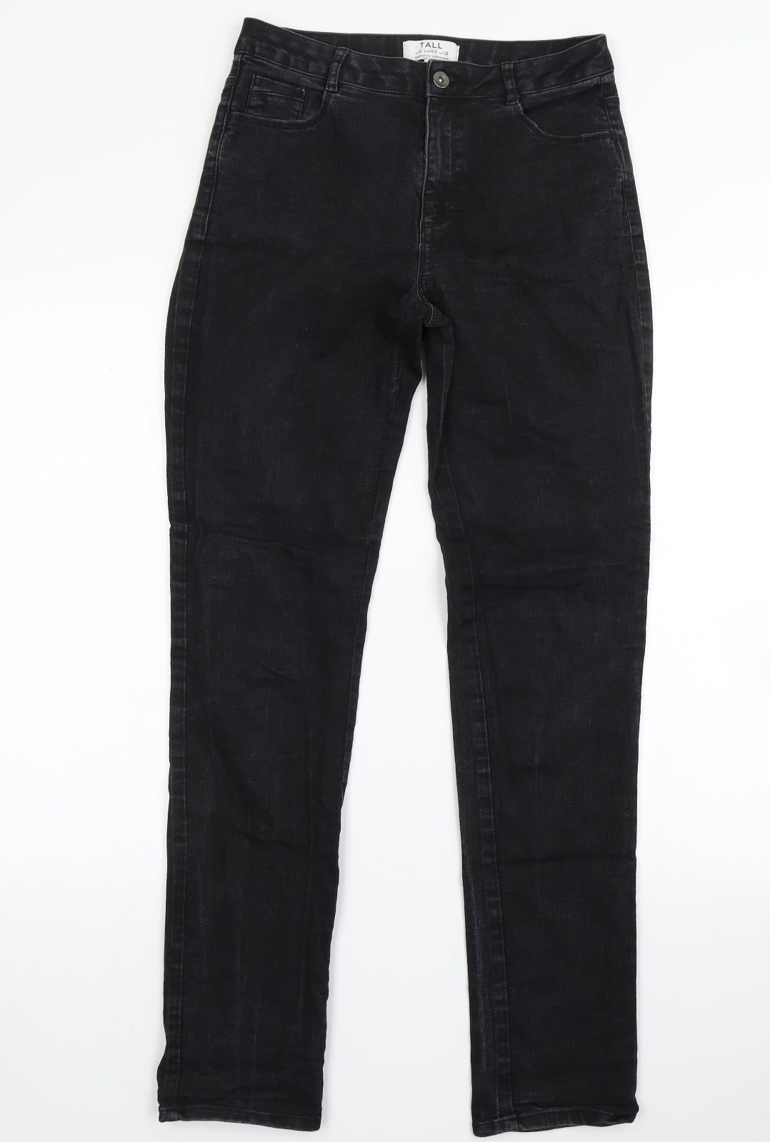 Dorothy Perkins Womens Black  Cotton Skinny Jeans Size 12 L32 in Regular