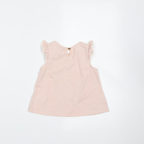 Tommy Bahama Baby Pink  Cotton Basic T-Shirt Size 12 Months Round Neck  - Garden Print