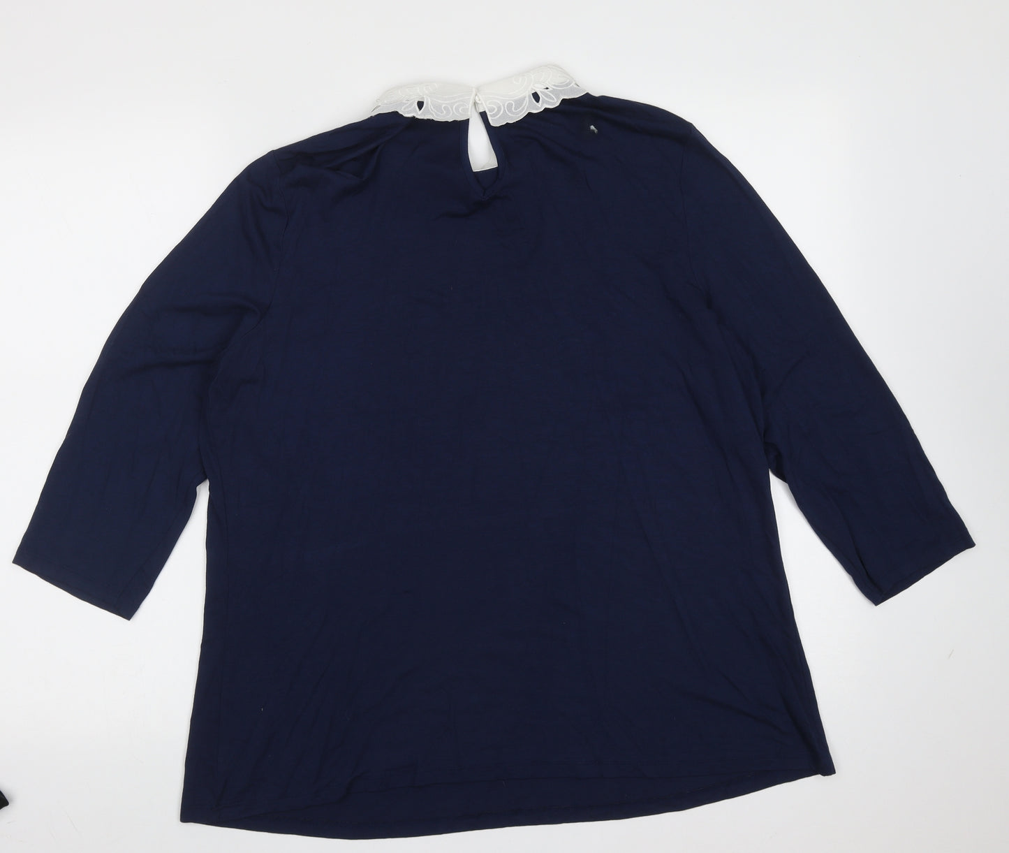 TU Womens Blue  Polyester Blend Basic Blouse Size 18 Collared
