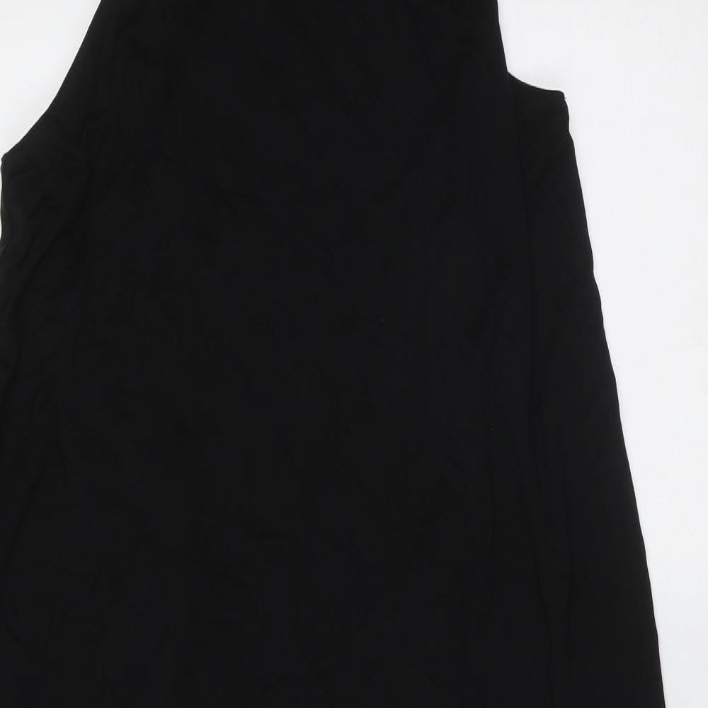 Massimo Dutti Womens Black  Polyester Trapeze & Swing  Size M  Round Neck