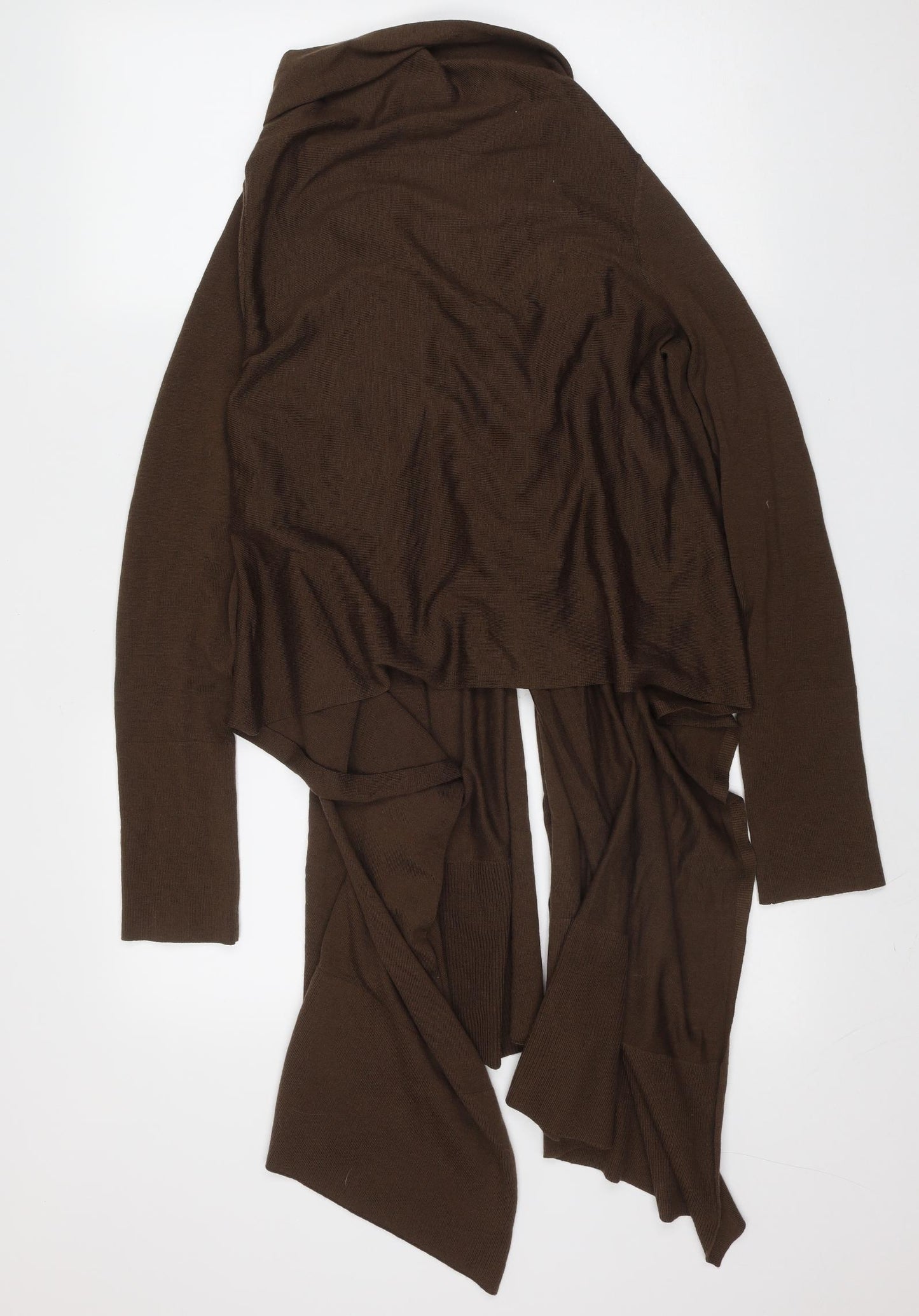 DKNY Womens Brown V-Neck  Wool Cardigan Jumper Size S