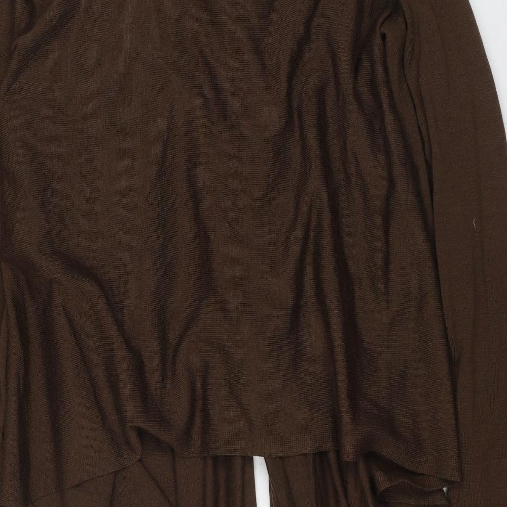 DKNY Womens Brown V-Neck  Wool Cardigan Jumper Size S