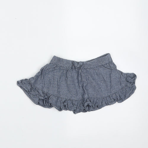 Preworn Girls Blue  Cotton Skater Skirt Size 12 Months
