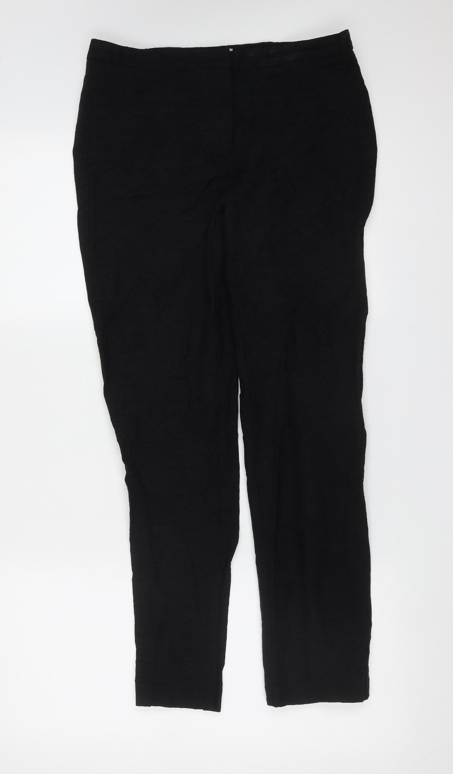 Preworn Womens Black  Polyester Blend Trousers  Size 30 in L27 in Regular